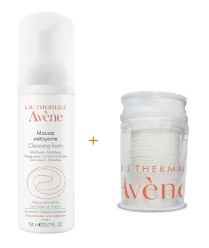 Avene Čistiaca pena pre normálnu a zmiešanú pleť 150ml + odličovacie tampóny