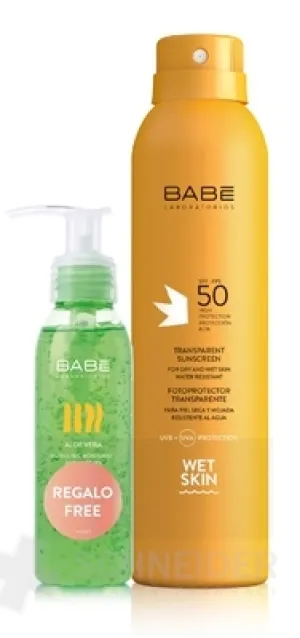 BABÉ SUN Opaľovací sprej SPF 50 + Aloe vera gél