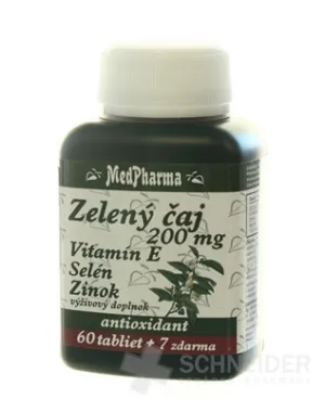 MedPharma ZELENÝ ČAJ 200 MG + Vit. E + Se + Zn