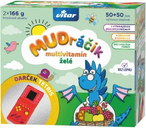 Vitar MUDráčik multivitamín želé 50+50ks + Tetris