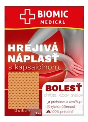 BIOMIC HREJIVÁ NÁPLASŤ s kapsaicínom