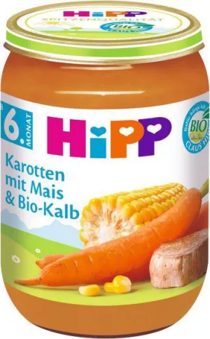 HiPP Príkrm BIO Mrkva s kukuricou a teľacím mäsom