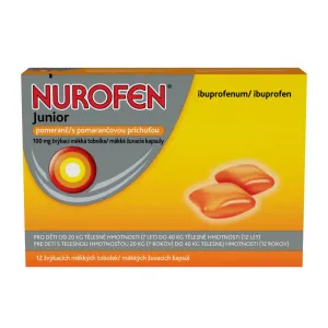 Nurofen Junior s pomarančovou príchuťou 100mg mäkké žuvacie kapsuly 12ks