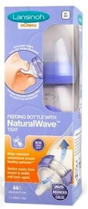 LANSINOH Dojčenská fľaša s NaturalWave cumľom
