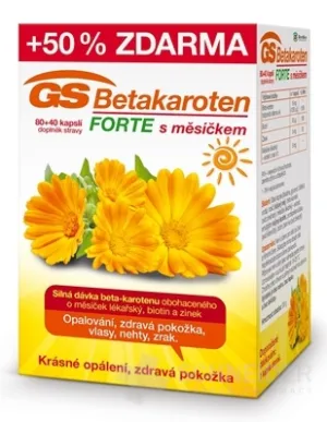 GS Betakaroten Forte s nechtíkom, cps.80+40 + ZADARMO sprchový gel Dermacol