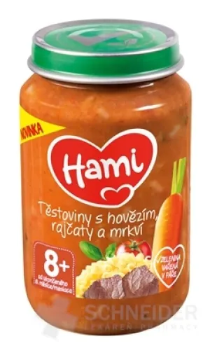Hami Cestoviny s hovädzím, paradajkami a mrkvou