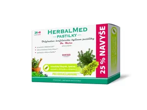 HerbalMed pastilky – isl.lišajník,tymian,extrakt z 20 bylín a vit.C 24+6 past.