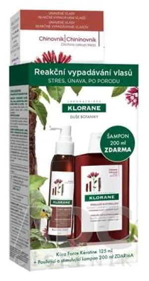 Klorane Force Keratine koncentrát pri vypadávaní vlasov 125ml + šampón s chinínom 200ml