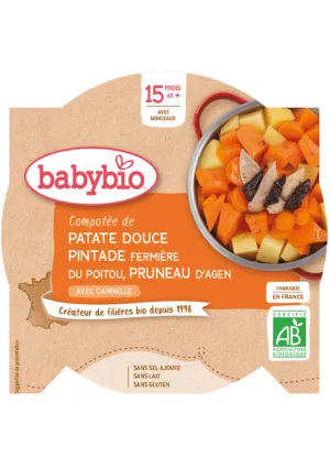 BabyBIO Batáty s mäsom z perličky a slivkami