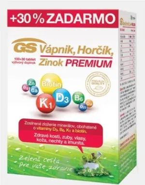 GS Vápnik,horčík, zinok Premium, tbl. 100+30