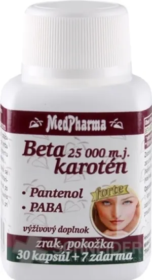 MedPharma BETAKAROTÉN 25.000 m.j.+Pantenol+PABA