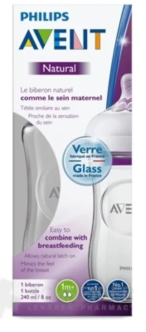 AVENT FĽAŠA Natural SKLO 240 ml
