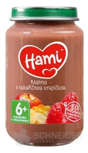 Hami ovocný príkrm Malina s kukuričnou krupičkou