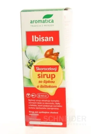 aromatica IBISAN Skorocel.sirup so šípkou a ibiš.