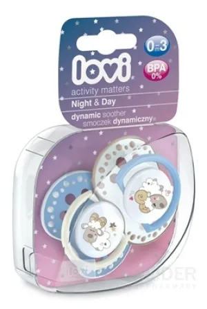 LOVI Dynamický utišujúci cumlík Night&Day