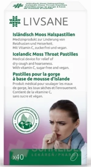 LIVSANE Pastilky s islandským lišajníkom