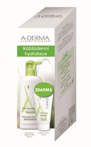 A-Derma Hydratačné mlieko 400ml + Krém na ruky 50ml