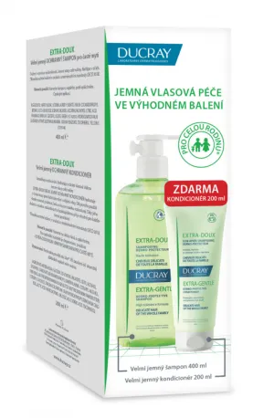 Ducray Extra-Doux veľmi jemný ochranný šampón 400ml + Ducray Extra-Doux veľmi jemný ochranný kondicionér 200ml
