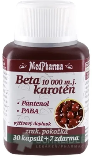 MedPharma BETAKAROTÉN 10 000 m.j.+Pantenol+PABA