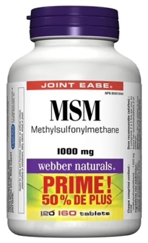Webber Naturals MSM 1000 mg BONUS