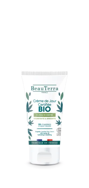 BeauTerra - organický hydratačný denný krém s výťažkom z konope a Aloe Vera