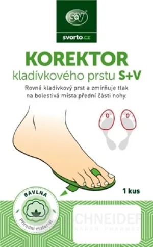 svorto KOREKTOR kladivkového prsta