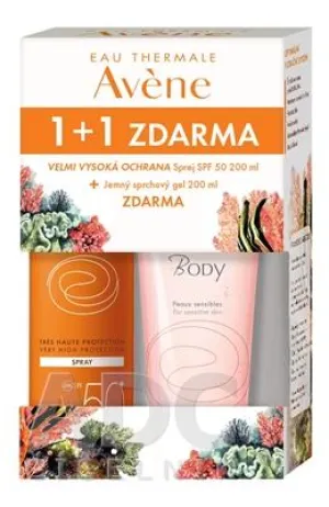 Avene Sprej SPF50+ 200ml + Body Sprchový gél 200ml