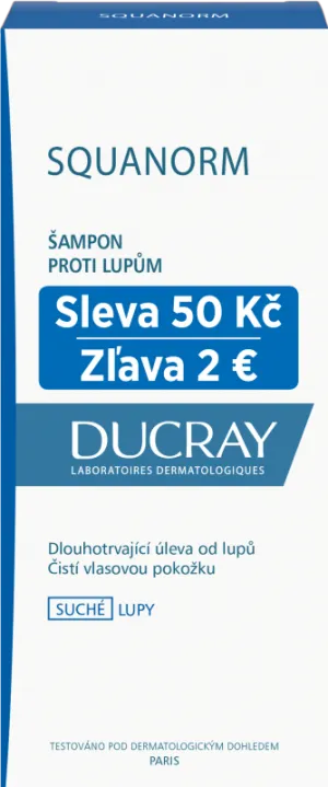 Ducray Squanorm liečebný šampón proti suchým lupinám 200ml