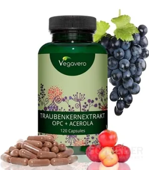 Vegavero Extrakt z hroznových jadier OPC + Acerola