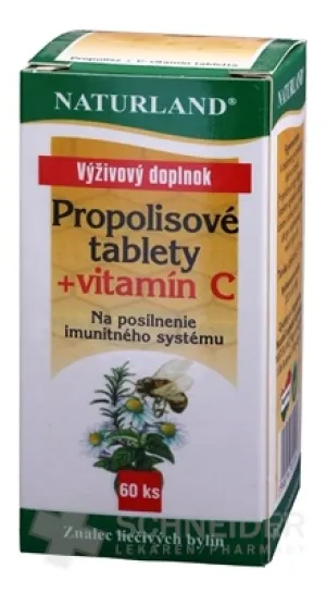 NATURLAND PROPOLISOVÉ TABLETY + VITAMÍN C