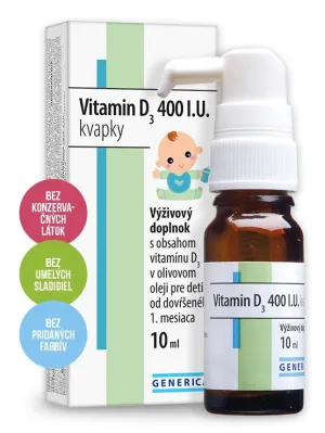 GENERICA Vitamin D3 400 I.U. kvapky