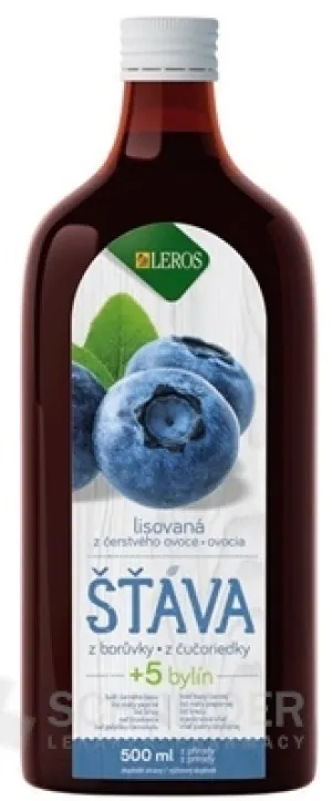 LEROS Funkčná ŠŤAVA čučoriedka + 5 bylín