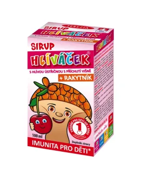 HLIVIAČIK SIRUP S HLIVOU USTRICOVITOU + RAKYTNÍK (s príchuťou višne 1x100 ml)