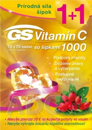 GS Vitamín C1000 + šípky tbl. 70 + 70 darček