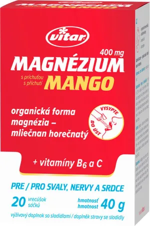 Vitar Magnézium Mango 400 mg + vit. C a B6