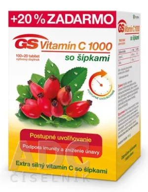 GS Vitamín C 1000+šípky tbl. 100+20