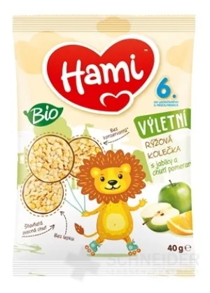 Hami BIO Ryžové kolieska s jablkami a pomarančom