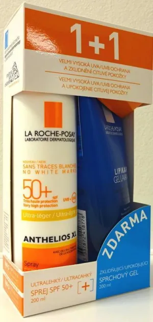 La Roche-Posay Anthelios sprej SPF 50+ 200ml + Lipikar gél 200ml