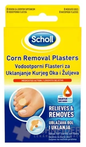 Scholl NÁPLASŤ NA ODSTRÁNENIE KURIEHO OKA
