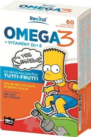 Revital OMEGA 3 + VITAMÍNY D3 + E The Simpsons