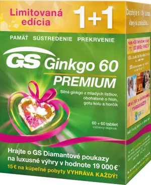 GS Ginkgo 60 Premium tbl. 60+60 dárek 2017 ČR/SK