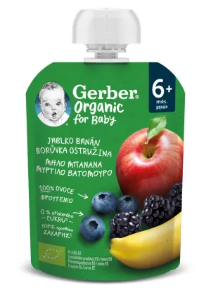 Gerber Organic Kapsička Jablko, banán, čučoriedka