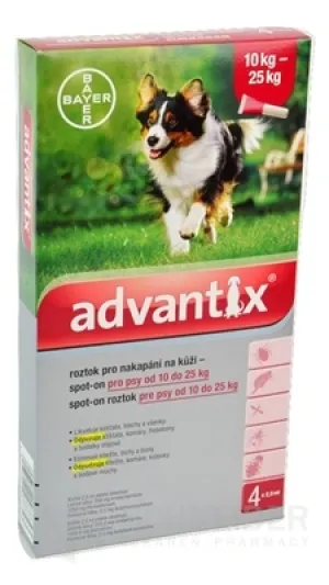 Advantix Spot-on pre psy od 10 do 25 kg
