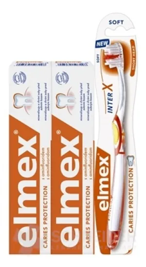 ELMEX CARIES PROTECTION ZUBNÁ PASTA DUOPACK+KEFKA