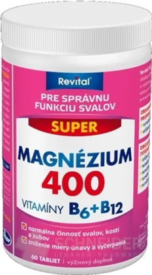 Revital SUPER MAGNÉZIUM 400 + VITAMÍNY B6+B12