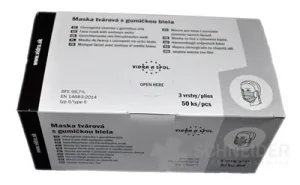 VIDRA Maska tvárová s gumičkou biela