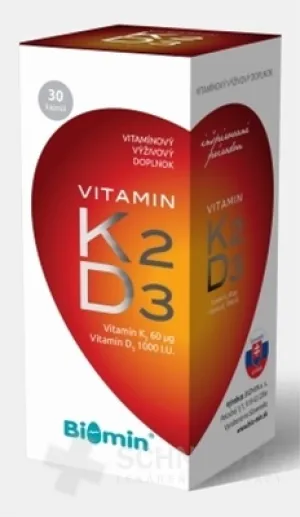 BIOMIN VITAMIN K2 + D3 1000 I.U.