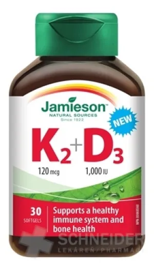 JAMIESON VITAMÍNY K2 120 µg + D3 1000 IU