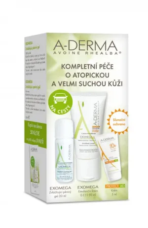 A-Derma Exomega krém 50ml + Exomega gél 20ml + Protect AD krém 5ml