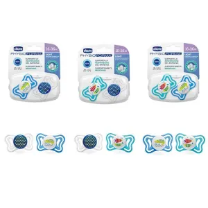 CHICCO Physio Forma Light upokojujúce cumlíky, 2ks, modrá